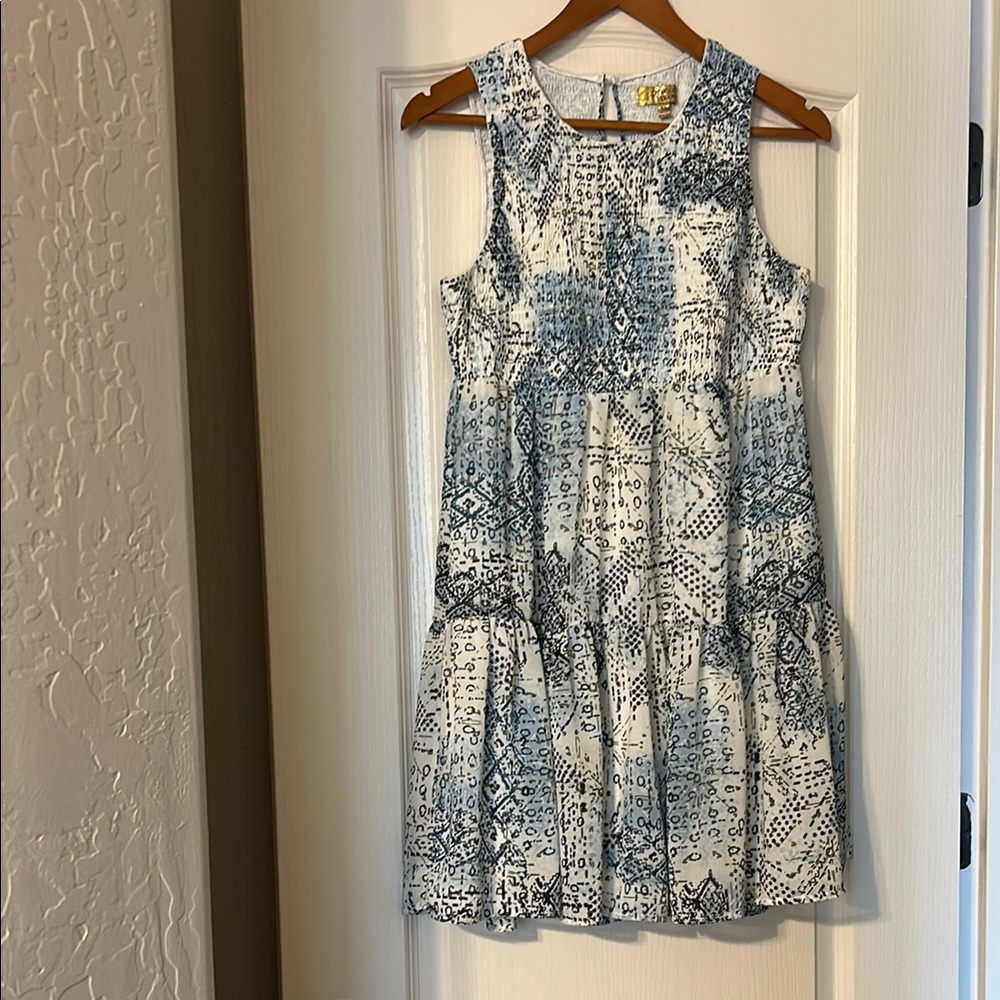 Princess Vera Wang Blue and White Halter Mini Dress